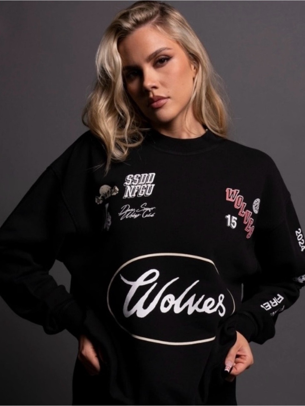 Darc Sport SHE Live Fast V2 London Crewneck Sweatshirt Black S NWT